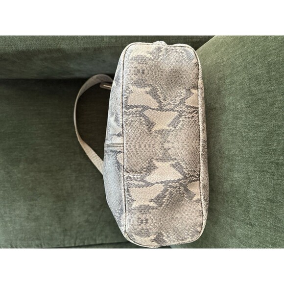 Cole Haan Designer Neutral Snake Print Leather Shoulder Hobo Bag Gold Hardware - Picture 3 of 16